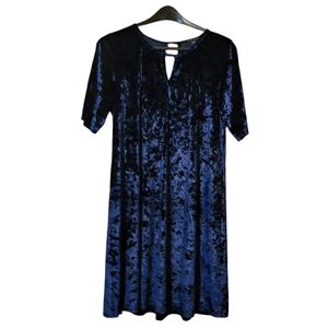 Snap Womens 2X Velvet Aqua Sparkle Mini Dress